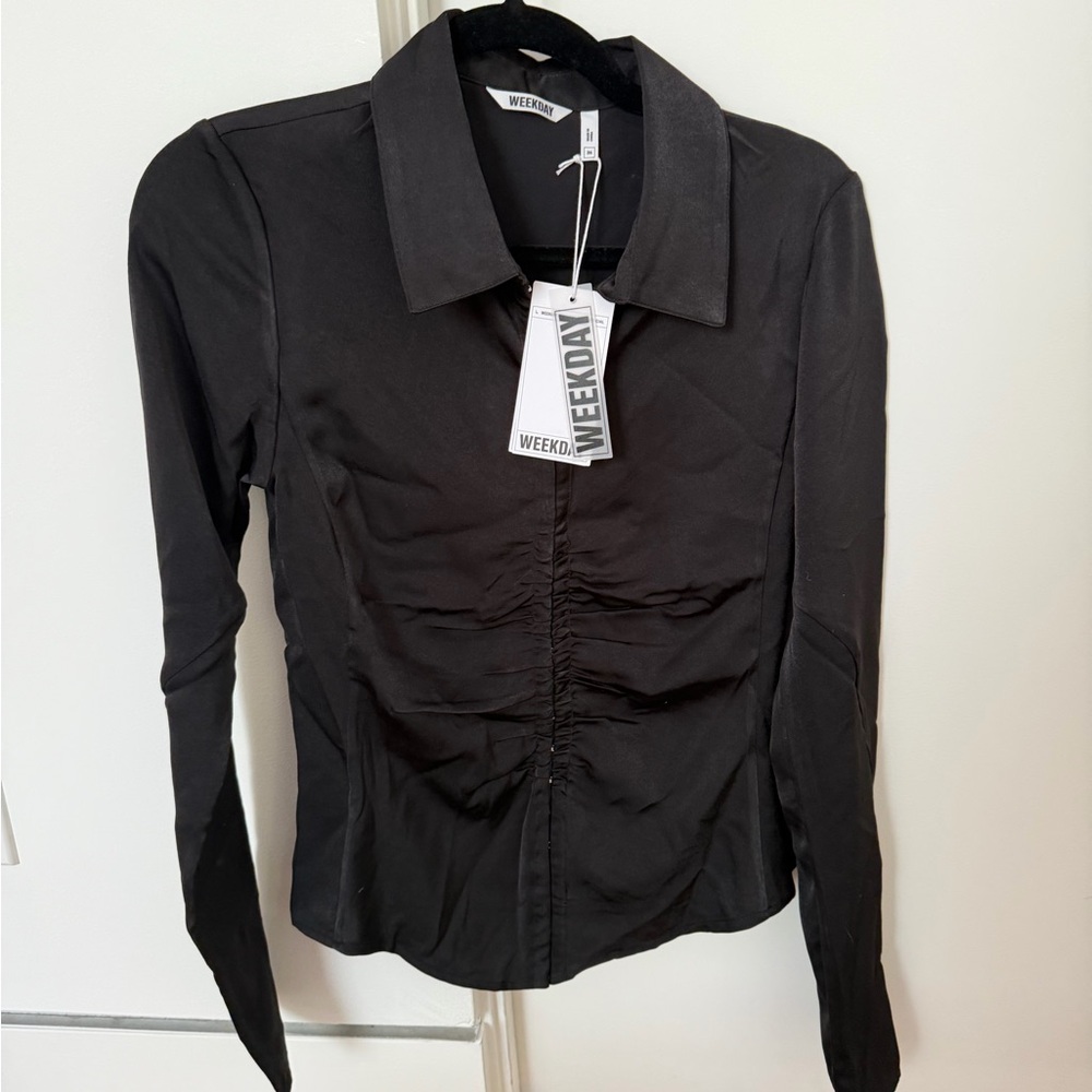 Weekday Black Button Down Shirt